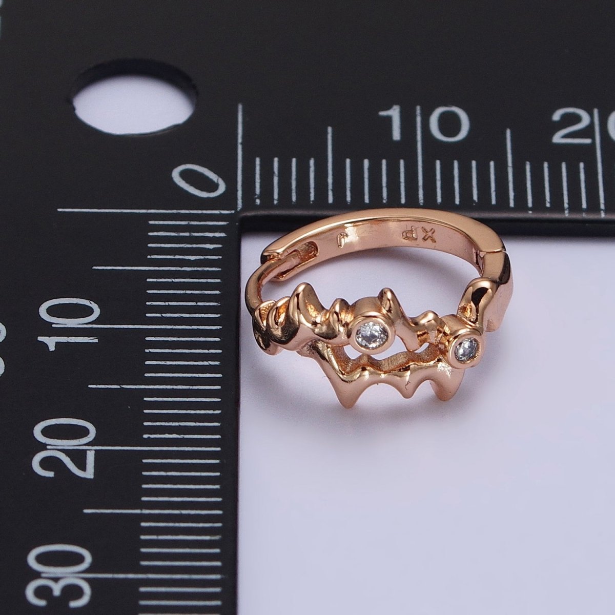 18K Gold Filled ZigZag Charm Hoops Earring Lever Back earring AB1072