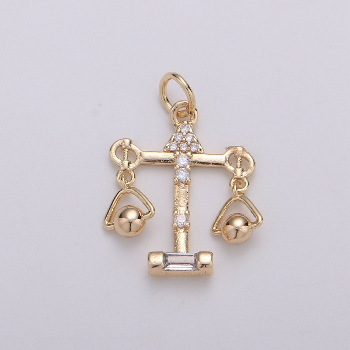 18k Gold Filled Zodiac Sign Charm, Dainty Libra Scales Sign Astrology Pendant Charm for Necklace Earring Supply D-740