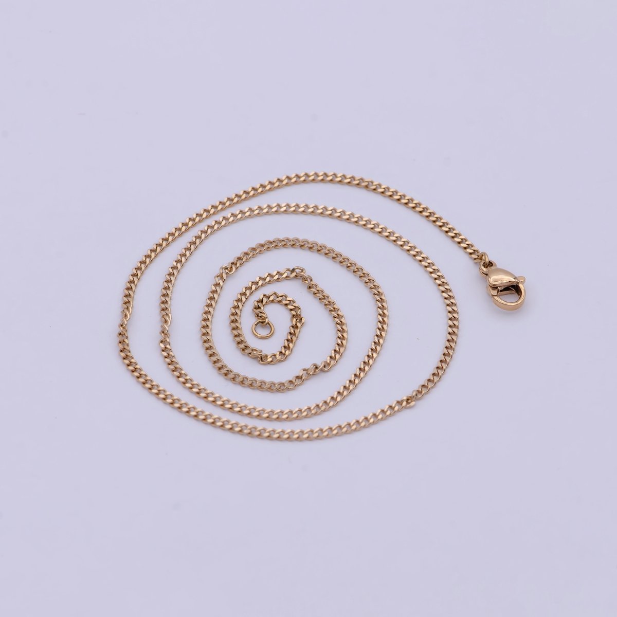 18k Gold Plated Chain, Curb Chain, Cuban Chain Necklace, Stacked Gold Chains, Gold Chain Necklace for Woman, Cuban Link | WA-765 Clearance Pricing