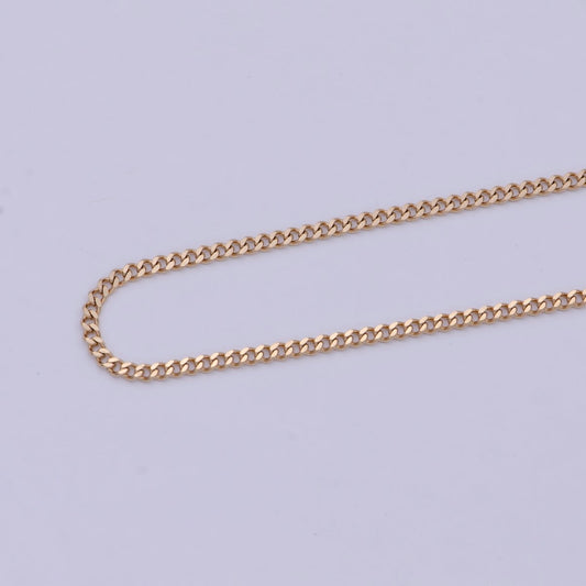 18k Gold Plated Chain, Curb Chain, Cuban Chain Necklace, Stacked Gold Chains, Gold Chain Necklace for Woman, Cuban Link | WA-765 Clearance Pricing