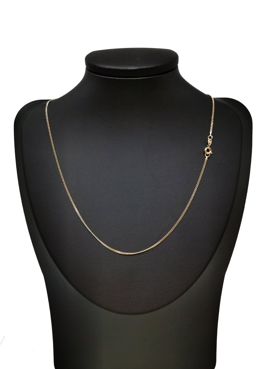 18K Gold Plated Chain - Curb Chain Necklace - 17.7 Inches Gold Curb Necklace w/ Spring Rings | CN-745  Clearance Pricing
