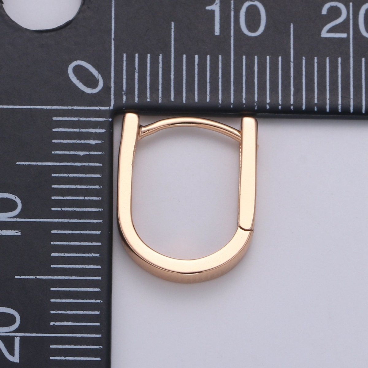 18K Rose Gold Filled U Shaped Boxy Huggie Earrings P-092