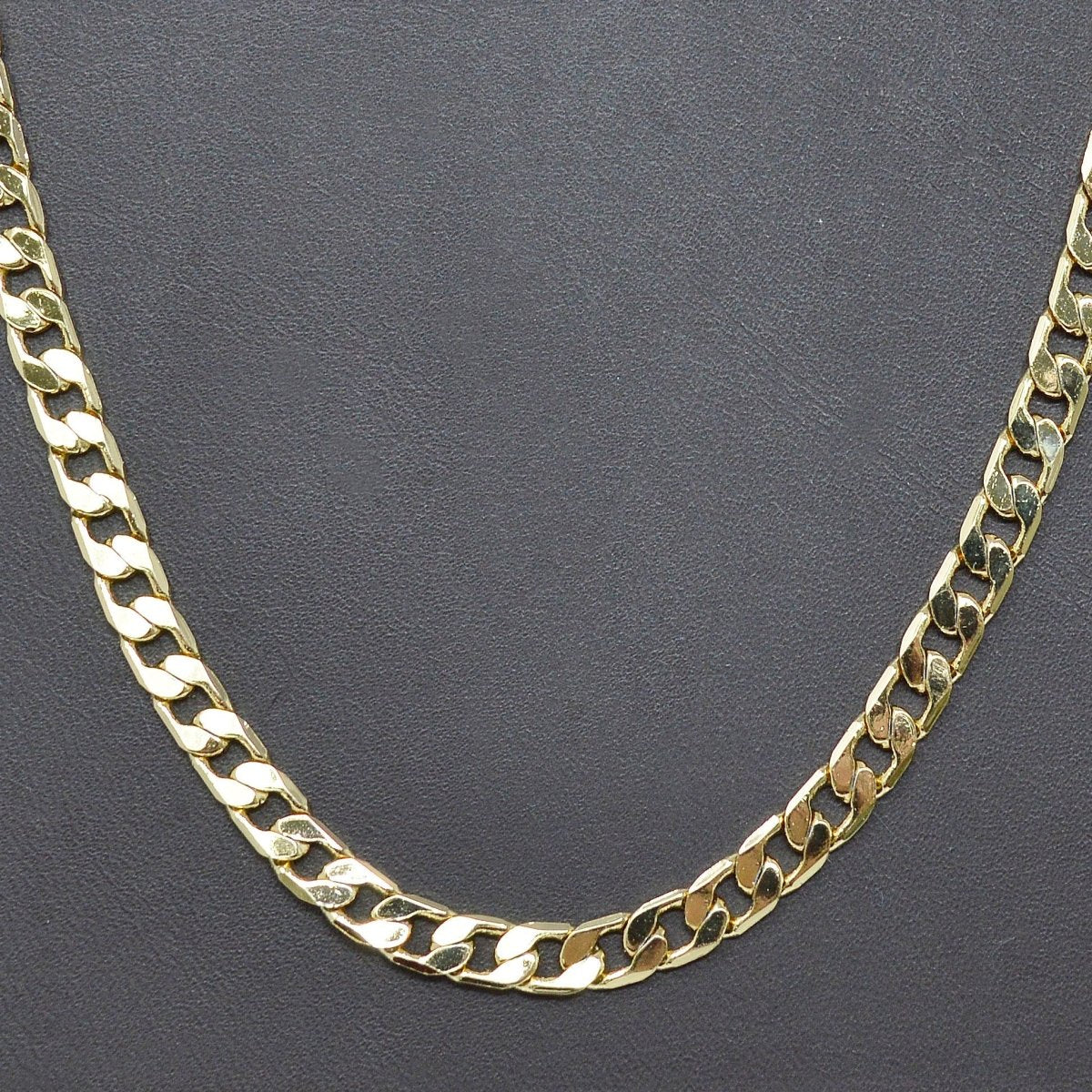 OS 19.5 inch Ready to Use 14K Gold Filled Miami Cuban Curb Necklace Chain, Layering Chain, 5mm Curb Necklace w/ lobster Clasp | CN-1007