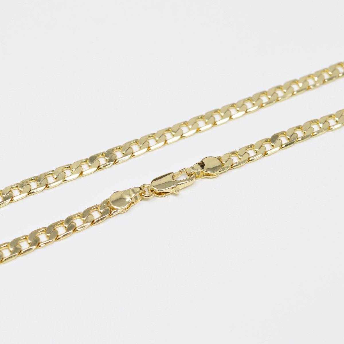 OS 19.5 inch Ready to Use 14K Gold Filled Miami Cuban Curb Necklace Chain, Layering Chain, 5mm Curb Necklace w/ lobster Clasp | CN-1007