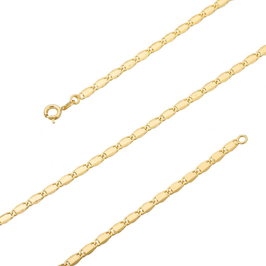 19.5 inch Scroll Chain Necklace, 24K Gold Plated Unique Necklace, Dainty 1.8mm Unique Necklace w/ Spring Ring | CN-167  Clearance Pricing