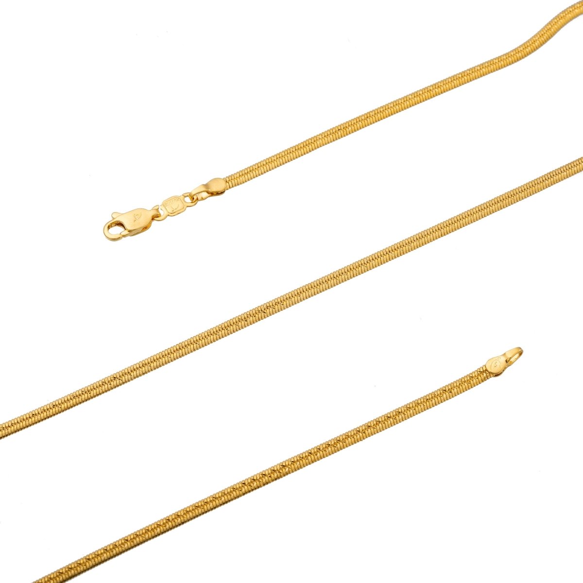 19.5 inches Gold Curb Chain, Dainty 2mm Curb Chain, 24K Gold Filled Necklace w/ Lobster Clasps | CN-153  Clearance Pricing