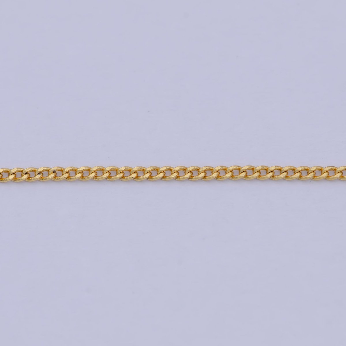 19.5" Layering Curb Chain, Dainty 1mm Finished Chain, 24K Gold Plated Curb Necklace with Spring Ring | WA-504 Clearance Pricing