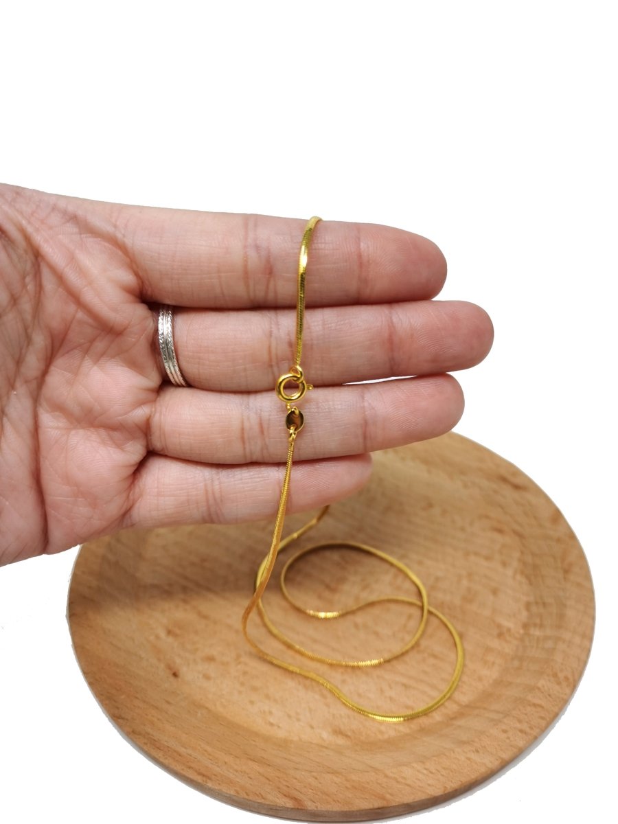 19.6 inch Cocoon Necklace Chain, 24K Gold Plated Finished Cocoon Necklace Chain, Dainty 1.5mm Cocoon Necklace w/ Spring Ring | CN-471