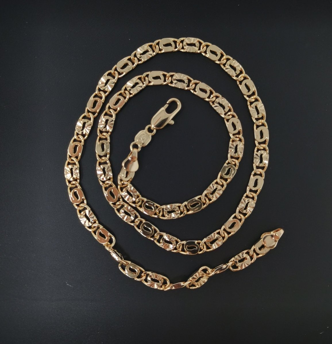 19.6 inches Ready To Use 18K Gold Filled Scroll lock Designed Necklace Chain, 5mm Designed Necklace w/ Lobster Clasps | CN-613  Clearance Pricing