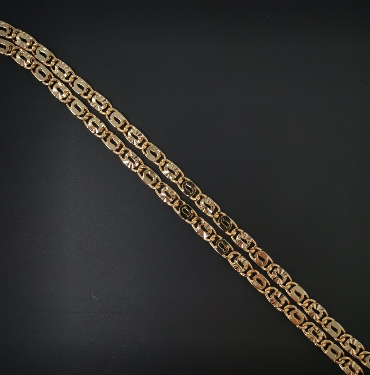 19.6 inches Ready To Use 18K Gold Filled Scroll lock Designed Necklace Chain, 5mm Designed Necklace w/ Lobster Clasps | CN-613  Clearance Pricing
