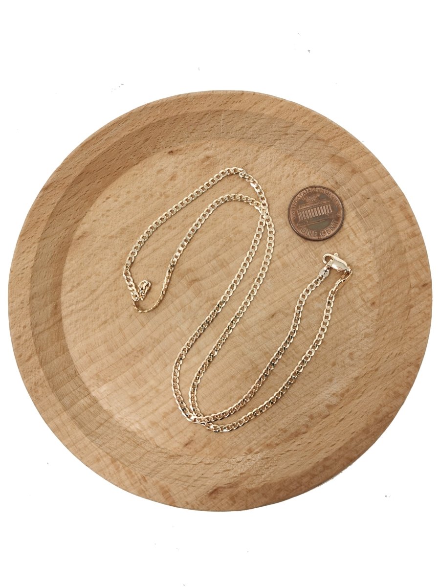 19.6" Ready To Use Layering Curb Necklace, 18K Gold Plated Cuban Curb Necklace Chain, Chain For Pendant & Charm Making, Dainty 3mm Curb Necklace w/Lobster Clasps | CN-577  Clearance Pricing