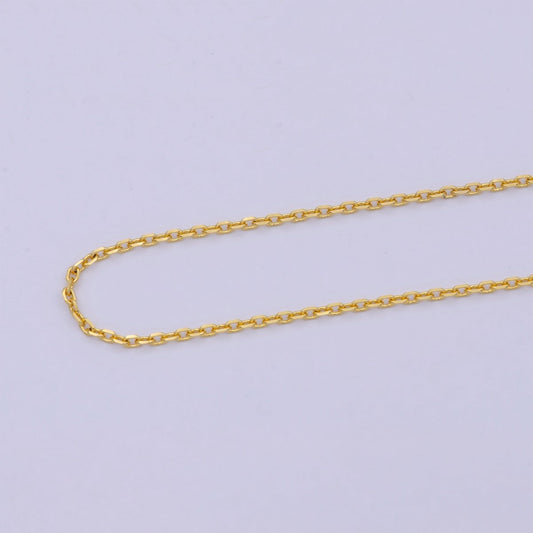 19.7'' Ready to Use 24K Gold Filled Thin Cable Necklace Chain, Layering Cable Chain Dainty Necklace, For Pendant Charm Necklace Making WA-743