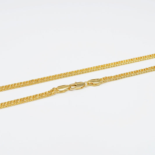 19.8 inch Curb Chain Necklace, 24K Gold Plated Curb Finished Necklace For Jewelry Making, 4mm Curb Necklace w/ Lobster Clasps | CN-993  Clearance Pricing