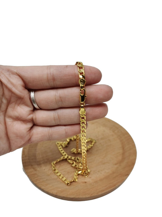 19.9 inch Curb Chain Necklace, 24K Gold Plated Finished Necklace For Jewelry Making, 4.2mm Width Curb Necklace w/ Lobster Clasps | CN-965  Clearance Pricing
