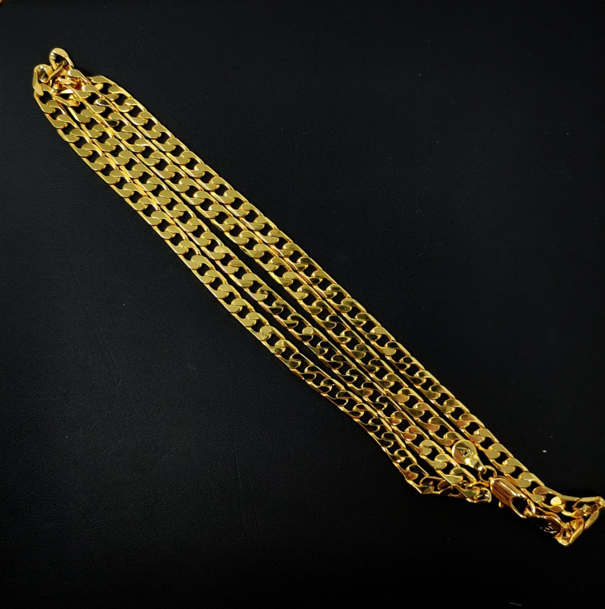 19.9 inch Curb Chain Necklace, 24K Gold Plated Finished Necklace For Jewelry Making, 4.2mm Width Curb Necklace w/ Lobster Clasps | CN-965  Clearance Pricing