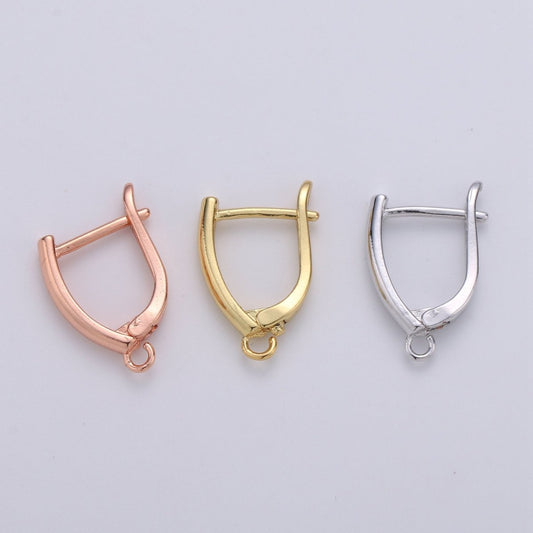 19x13mm 1 pair Gold Huggie Earring one touch w/ open link 14K gold Filled Earring Nickel and Lead free, Lever back earring making Supply K-681 K-683