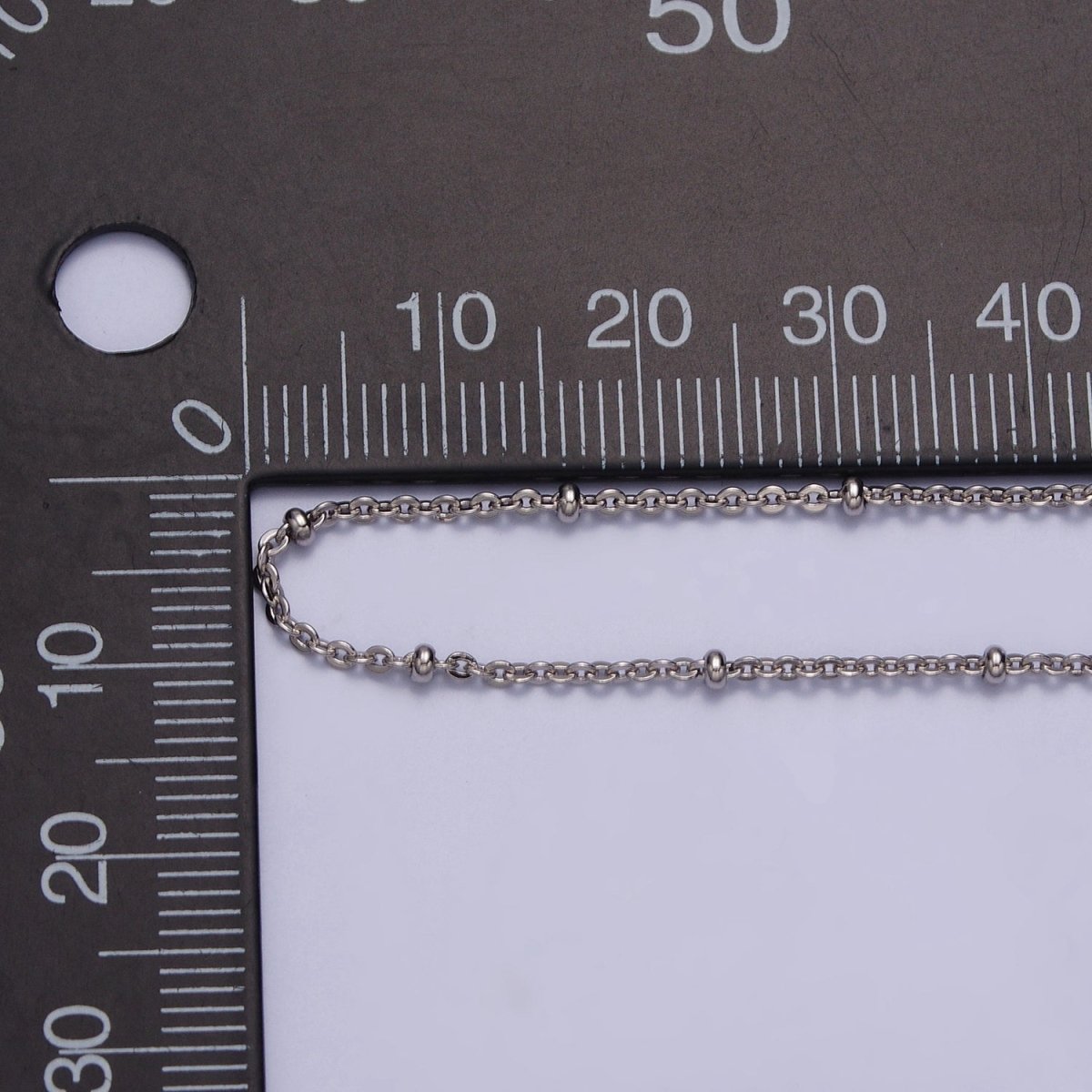 1mm Beaded Satellite Chain Silver Satellite Necklace Dainty Simple Everyday 16.5 Inch Layering Necklace for Minimalist Jewelry | WA-1594 Clearance Pricing