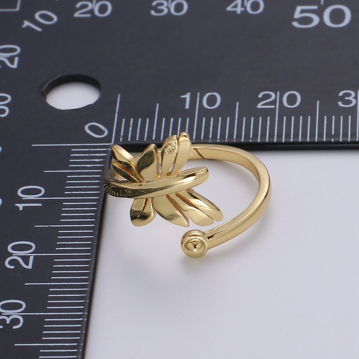 1pc Flying Butterfly 24K Ring, Adjustable Gold Curb Ring, Simple Mariposa Ring, Garden lover Ring, Bow Ring R530