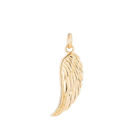 1pc Gold Angel's Wing, Golden Angel, Feather, Bird, Animal, Heavenly DIY Craft Necklace Pendant Charm Bead Bails Findings for Jewelry Making C-186