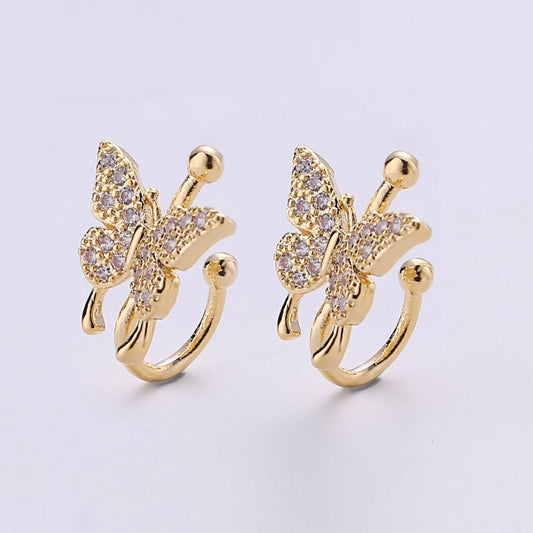 1x Butterfly Ear Cuff Ear Wraps - Butterfly Jewelry - Fake Pierced Earrings - Fake Piercing - Gifts For Teens -Teenage Girl Gift Idea, AI-117