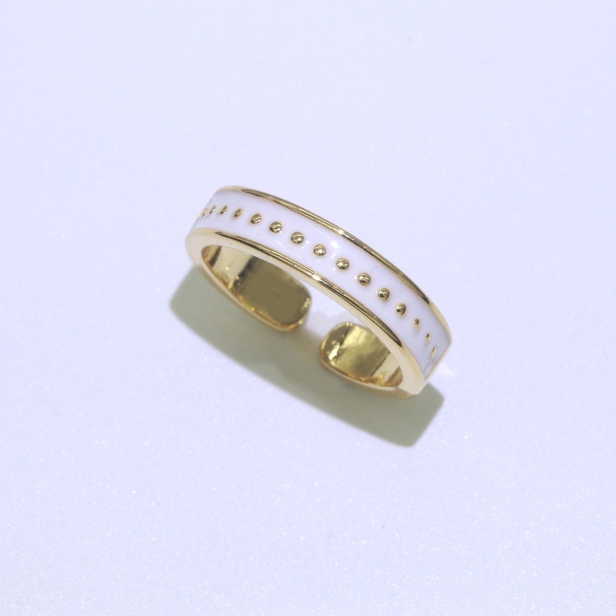 1x Dainty Colorful Enamel Ring Multicolor Enamel Band Dots Ring Stacking Open Adjustable Ring O-379 ~ O-386