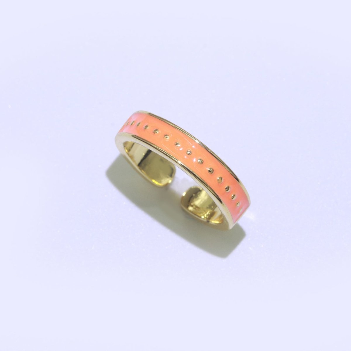 1x Dainty Colorful Enamel Ring Multicolor Enamel Band Dots Ring Stacking Open Adjustable Ring O-379 ~ O-386