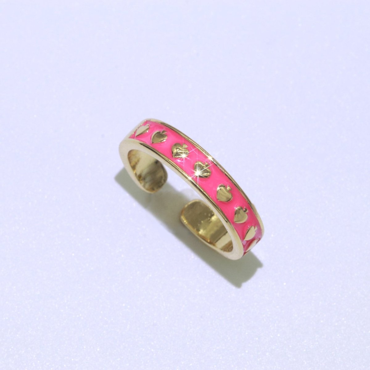 1x Dainty Colorful Enamel Ring Multicolor Enamel Band Spade Ring Stacking Open Ring Adjustable Ring Yellow Teal Pink Green White Neon Ring O-395 ~ O-402