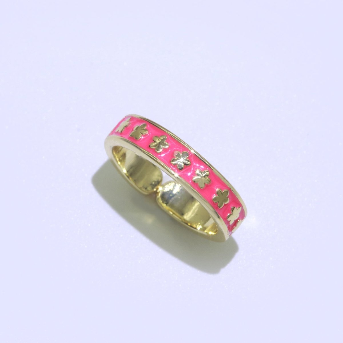 1x Dainty Colorful Enamel Ring Multicolor Enamel Band Star Ring Stacking Open Ring Adjustable Ring Yellow Teal Pink Green White Neon Ring O-387 ~ O-394
