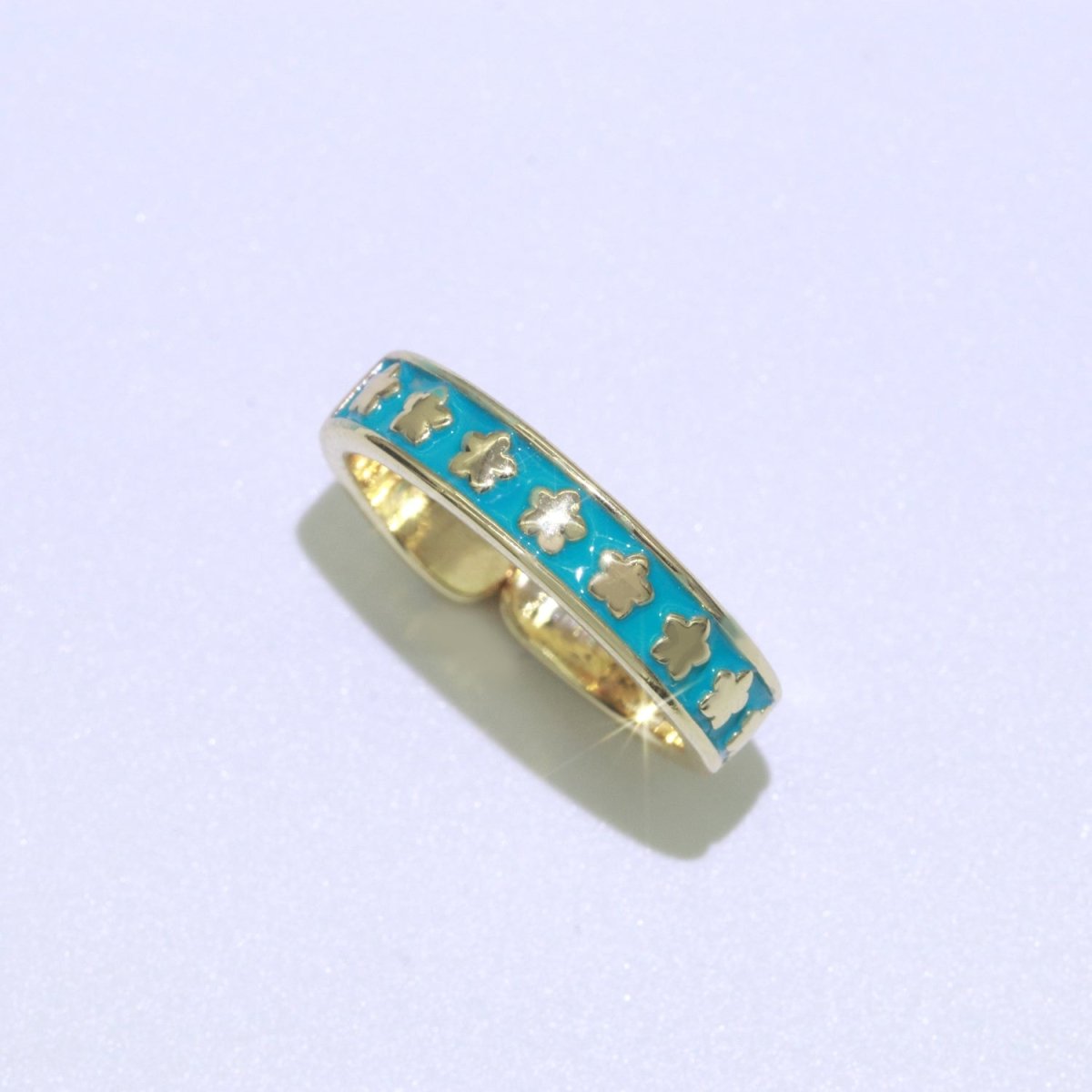 1x Dainty Colorful Enamel Ring Multicolor Enamel Band Star Ring Stacking Open Ring Adjustable Ring Yellow Teal Pink Green White Neon Ring O-387 ~ O-394