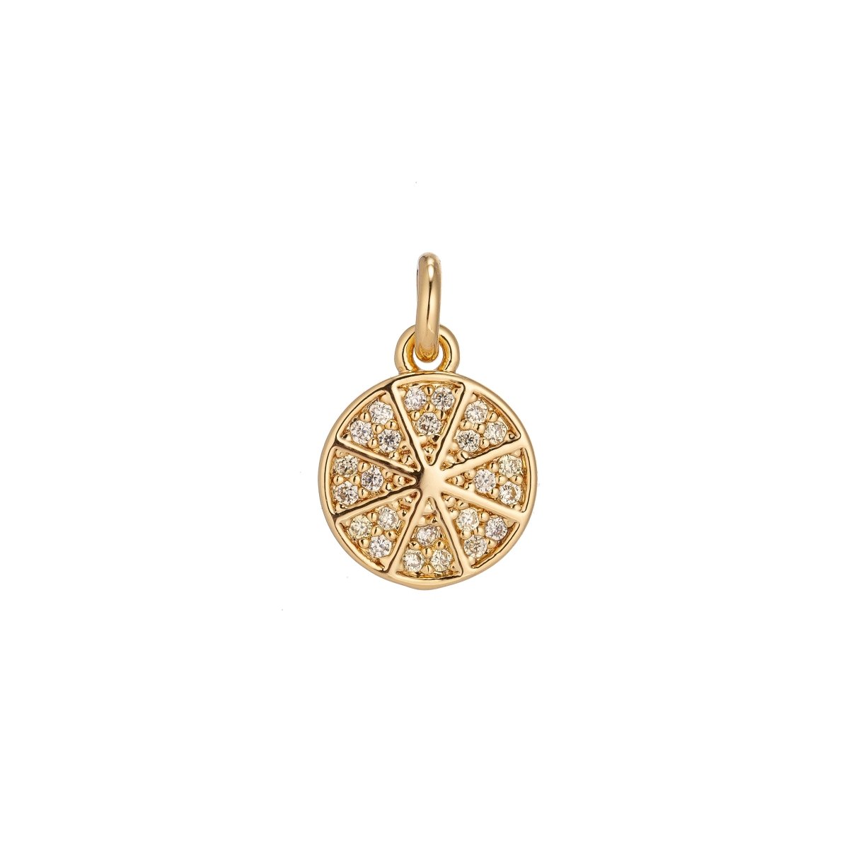 1x Dainty Tiny 18k Gold Filled Fruits Charm CZ micro Pave Necklace Pendant Earring Bracelet Strawberry Watermelon Banana Orange Cherry GrapeC-134~C-139 C-141