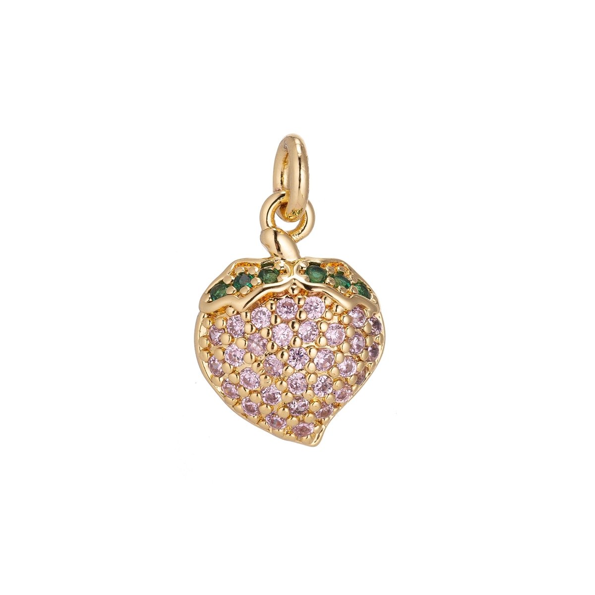 1x Dainty Tiny 18k Gold Filled Fruits Charm CZ micro Pave Necklace Pendant Earring Bracelet Strawberry Watermelon Banana Orange Cherry GrapeC-134~C-139 C-141
