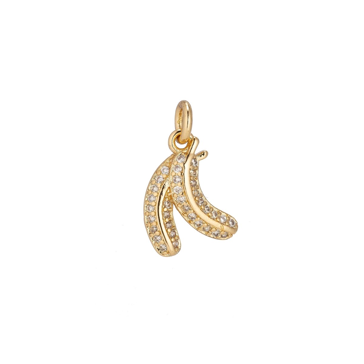 1x Dainty Tiny 18k Gold Filled Fruits Charm CZ micro Pave Necklace Pendant Earring Bracelet Strawberry Watermelon Banana Orange Cherry GrapeC-134~C-139 C-141