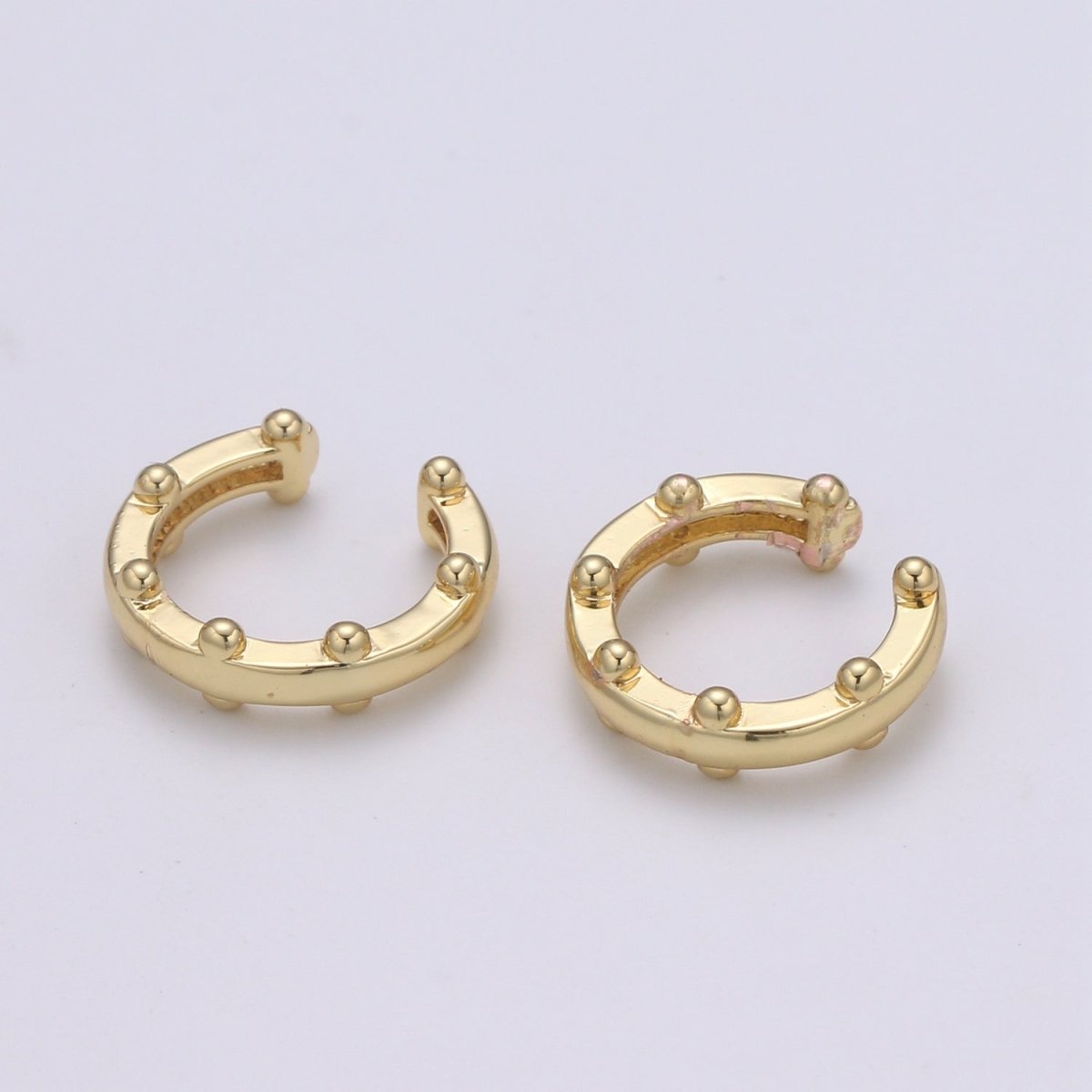 1x Ear Cuff, Gold Earcuff, Non-pierced, Beaded Ear Cuff Fake Conch Earring, No Piercing, Faux Pierced Hoop Dainty Beaded Earring, AI-086