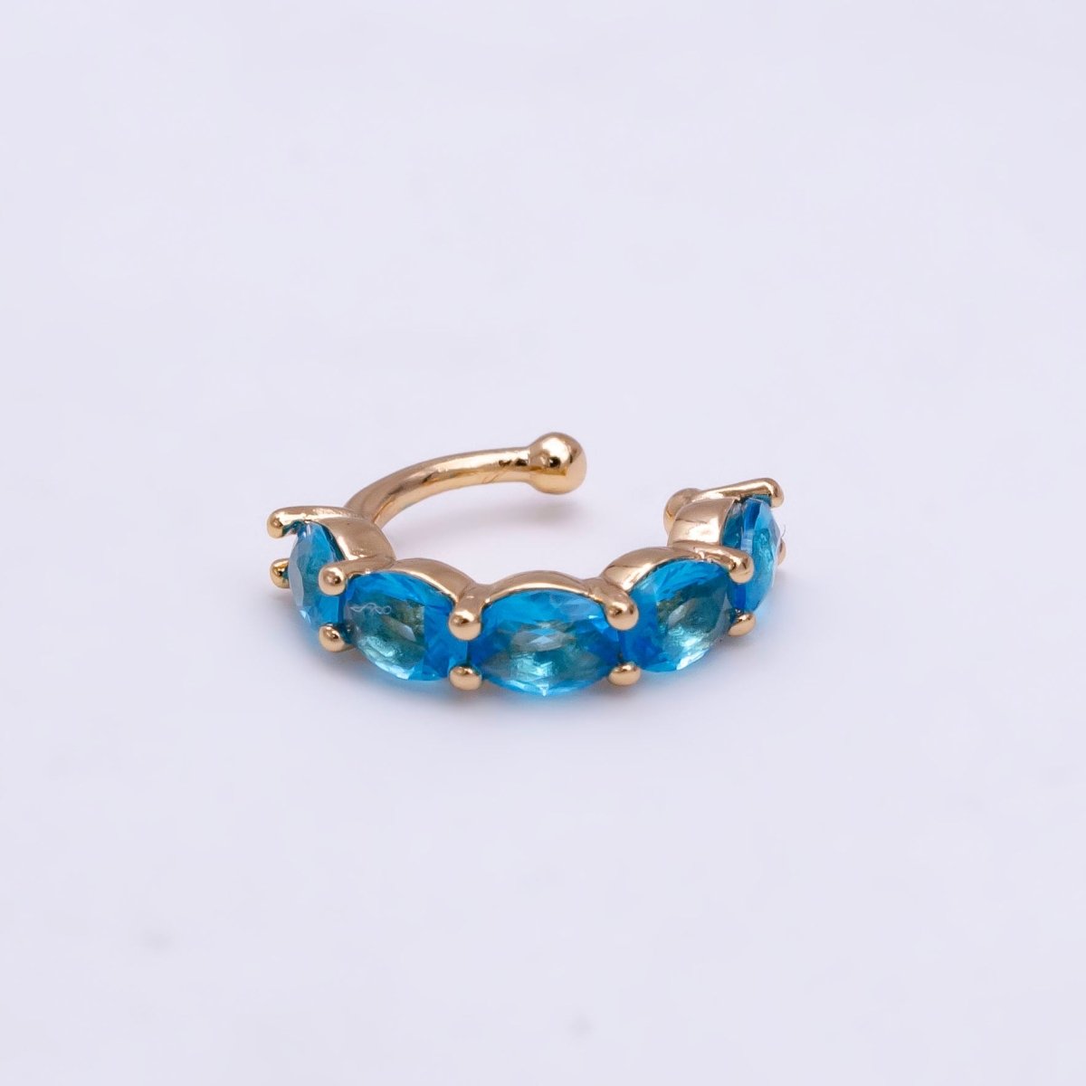 1x Ear cuff no piercing Gold with 8 Different Color cz, ear cuff, minimalist jewelry conch cuff AI-001~AI-008
