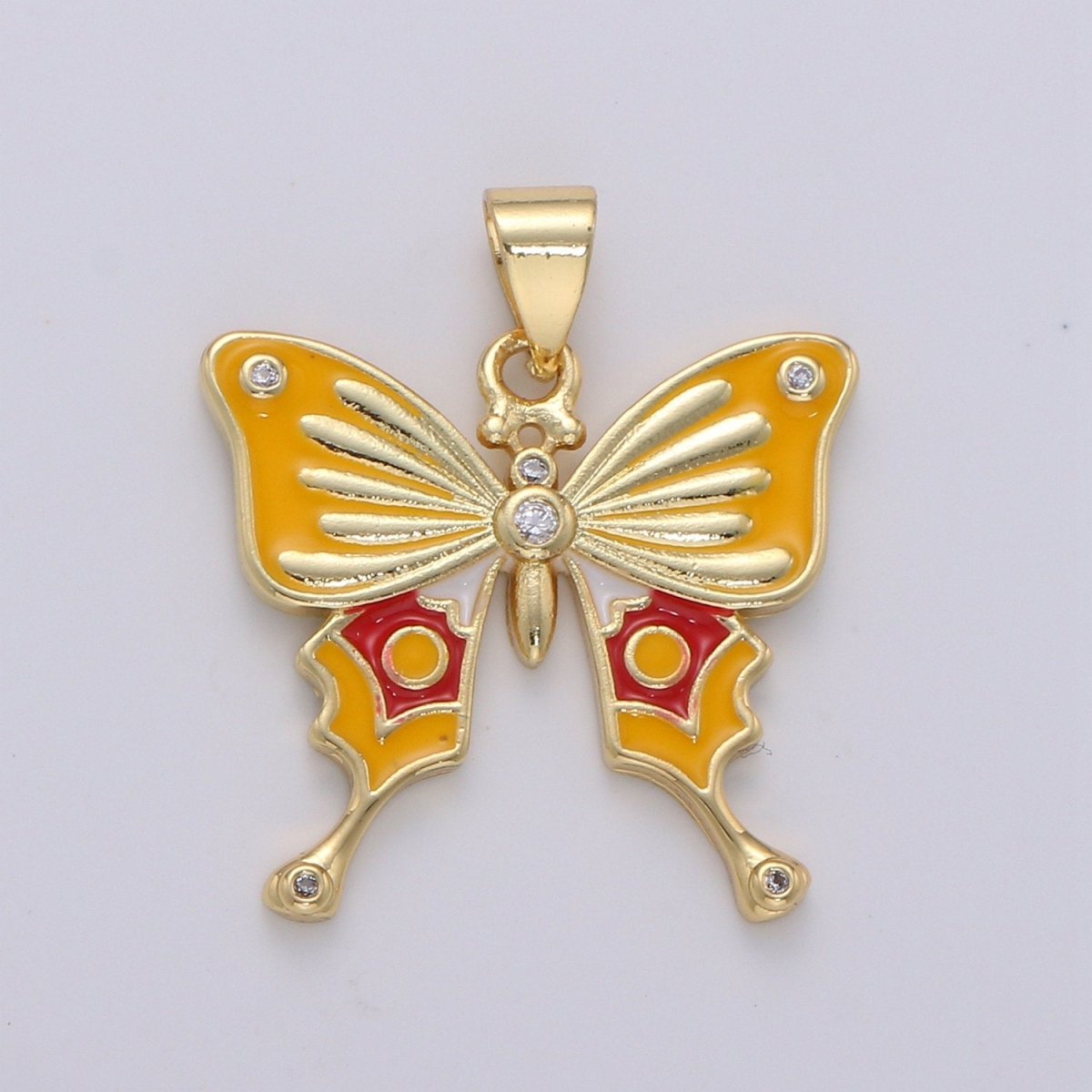 1x Enamel Mariposa Butterfly Gold Filled Butterfly Pendant Dream Animal Lover Necklace Pendant Charm Designer Colorful Jewelry Making I-791~I-793