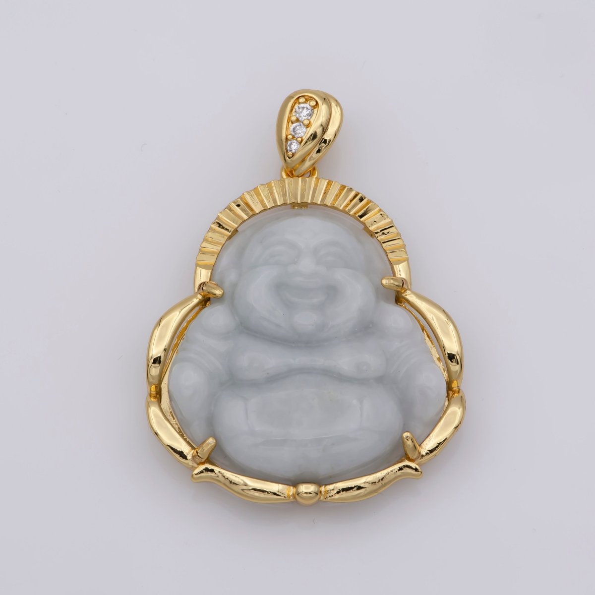 1x Laughing Buddha Jade Pendant for Necklace, Dark green Jade, Light Green Jade charm necklace. AH-245 AH-246