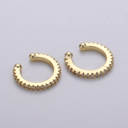 1x Minimalist Gold ear cuff, Cubic cz gold ear cuff, Dainty ear cuff gold, Non pierced ear cuff, Conch ear cuff, cz gold wrap earring AI-118