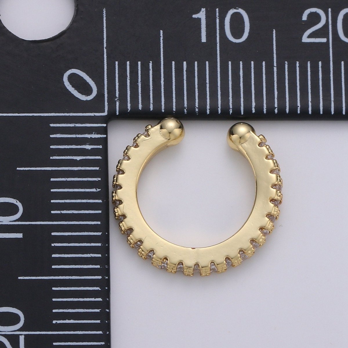 1x Minimalist Gold ear cuff, Cubic cz gold ear cuff, Dainty ear cuff gold, Non pierced ear cuff, Conch ear cuff, cz gold wrap earring AI-118
