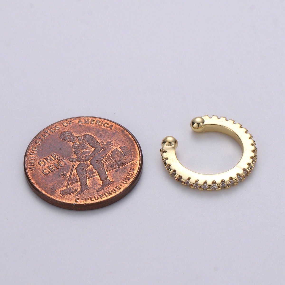 1x Minimalist Gold ear cuff, Cubic cz gold ear cuff, Dainty ear cuff gold, Non pierced ear cuff, Conch ear cuff, cz gold wrap earring AI-118