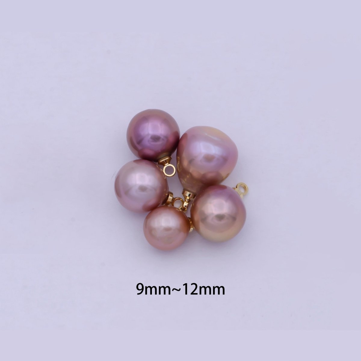 1x Natural fresh water pearl bead. 9-12mm Freeform Round Shape. Gorgeous natural purple pink color fresh water pearl bead High Quality X-722