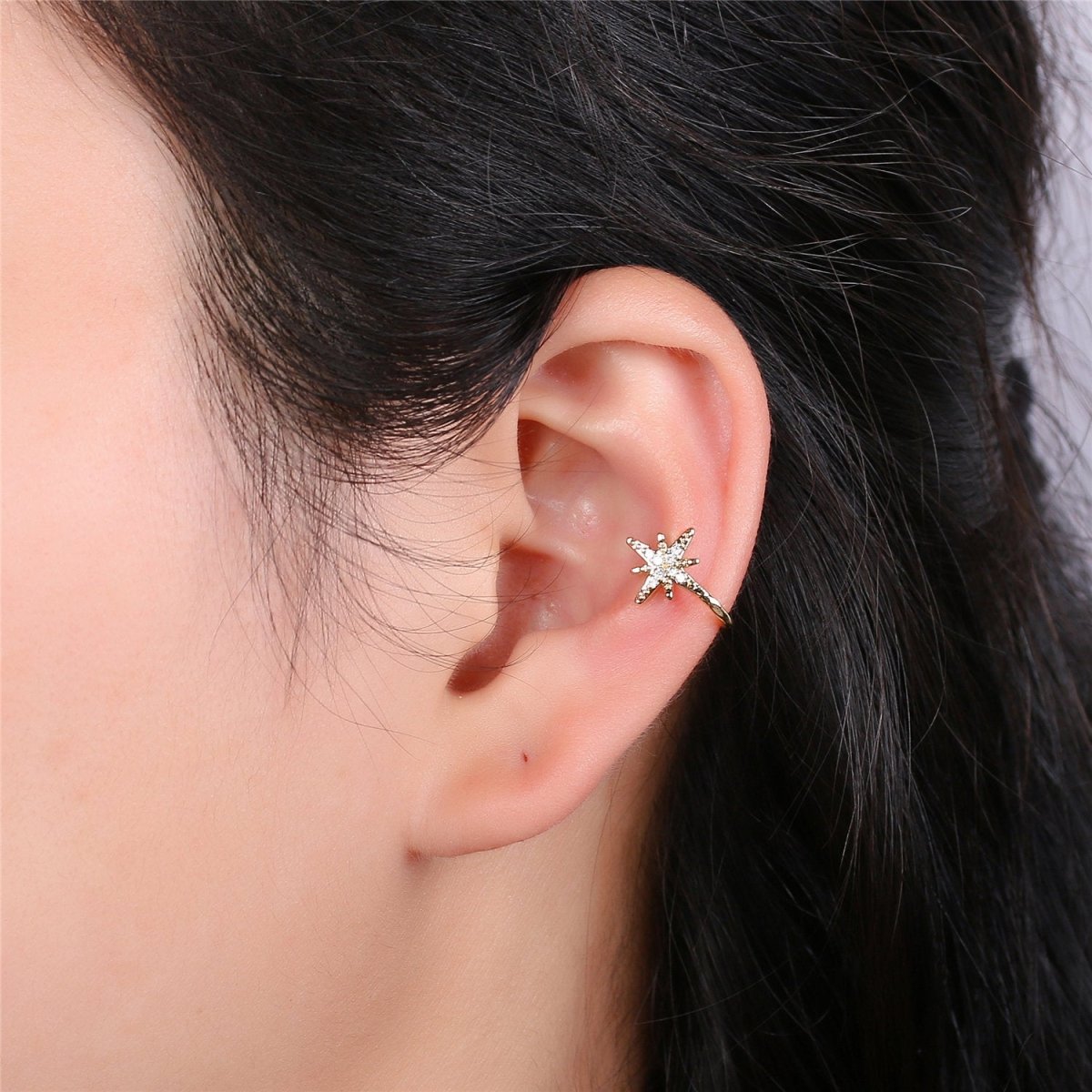 1x Star Gold Filled Earring Simple Ear Cuff, delicate ear cuff, ear cuff no piercing, gold ear cuff, ear cuff, gold ear cuff AI-132