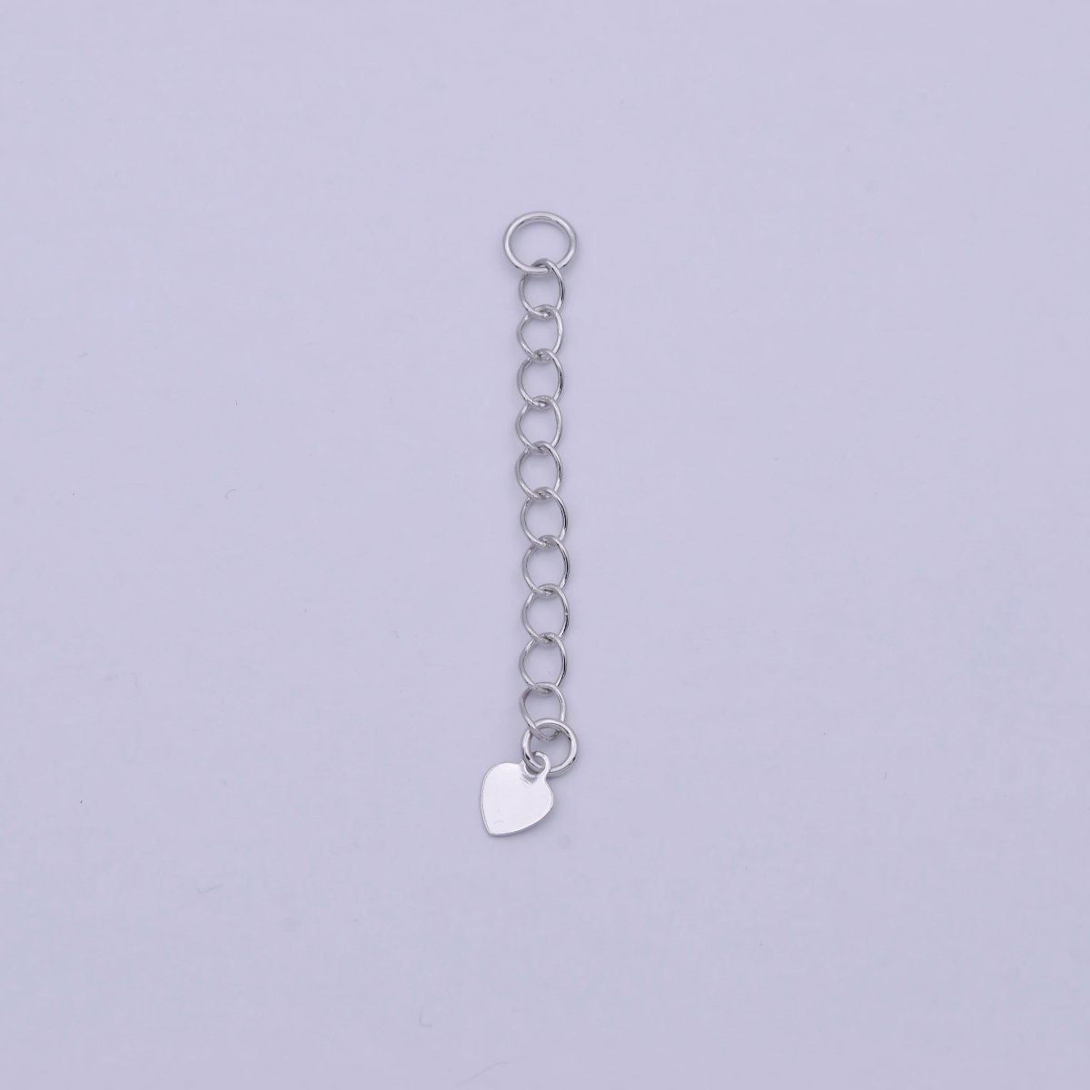 2 Inch Silver Heart Charm Extender Supply | K-115