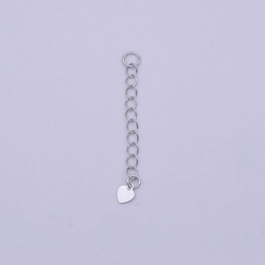 2 Inch Silver Heart Charm Extender Supply | K-115