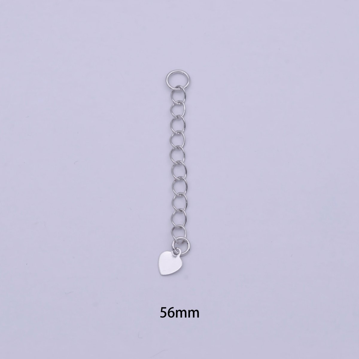 2 Inch Silver Heart Charm Extender Supply | K-115