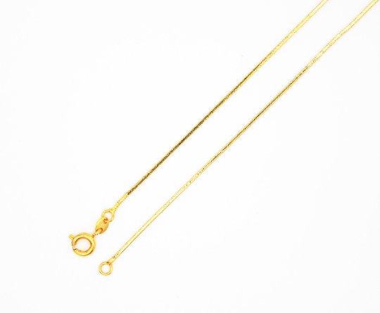 20 inch Cocoon Chain Necklace, 24K Gold Plated Chain Necklace For Jewelry Making, Dainty 0.8mm Cocoon Necklace w/ Spring Ring | CN-305  Clearance Pricing