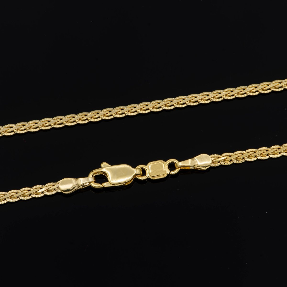 20 inch Curb Scroll Chain Necklace, 24K Gold Plated Curb Finished Necklace For Jewelry Making, Dainty 2.5mm Curb Necklace w/ Lobster Clasps | CN-935  Clearance Pricing