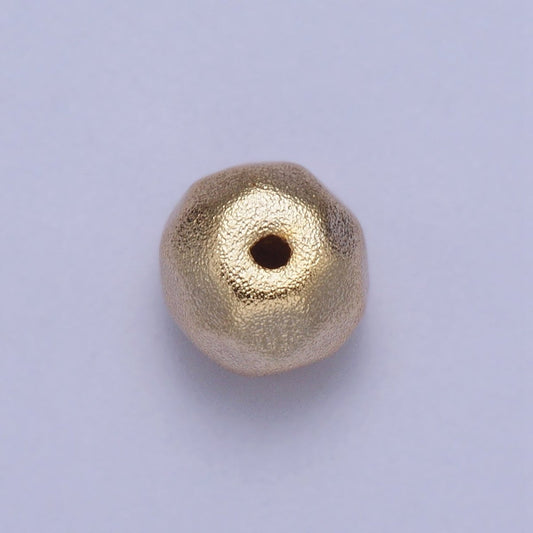 20 Pieces 4mm, 6mm, 8mm Round Textured Geometric Gold Matte Bean Bead | B-391