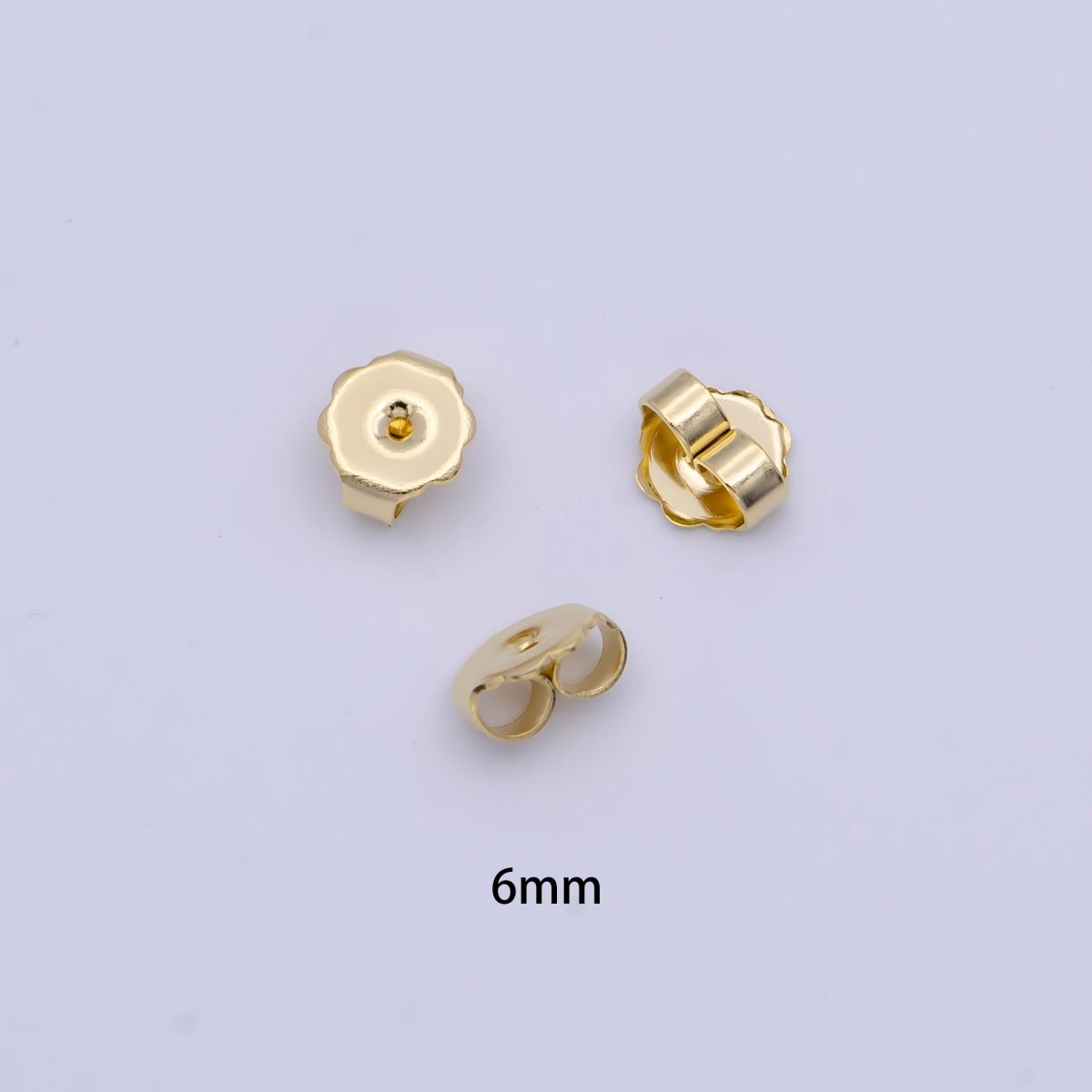 20 Pieces 6mm Gold Rounded Butterfly Earring Backings Jewelry Making Supply | SP-1559