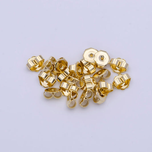 20 Pieces 6mm Gold Rounded Butterfly Earring Backings Jewelry Making Supply | SP-1559