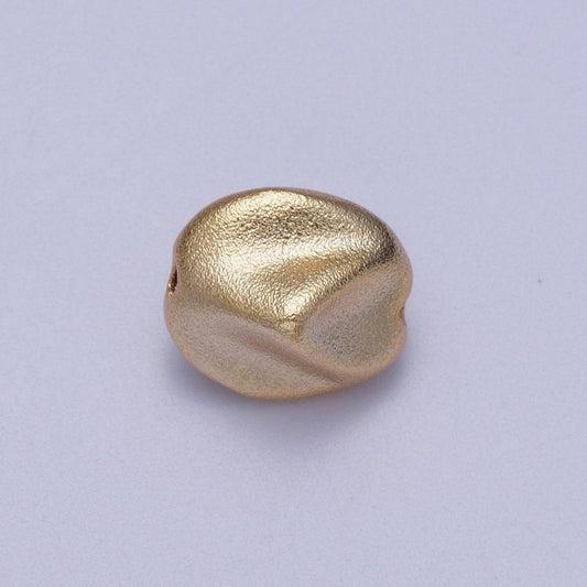 20 Pieces 9.5mm Matte Geometric Gold Beads | B-495